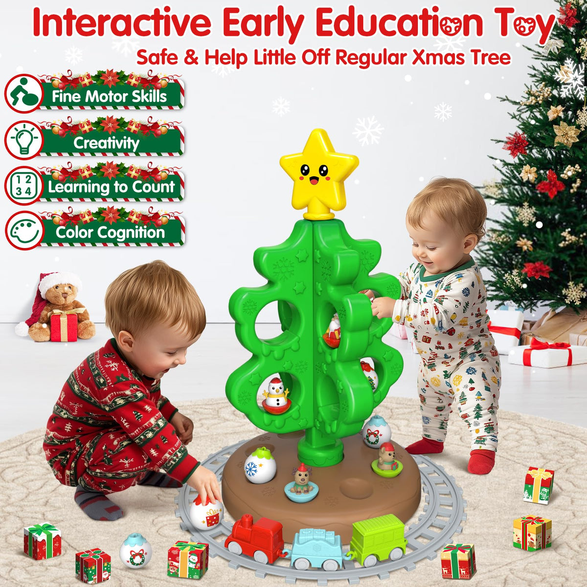 Colorful Plastic Finger Puppets Christmas Tree E392222