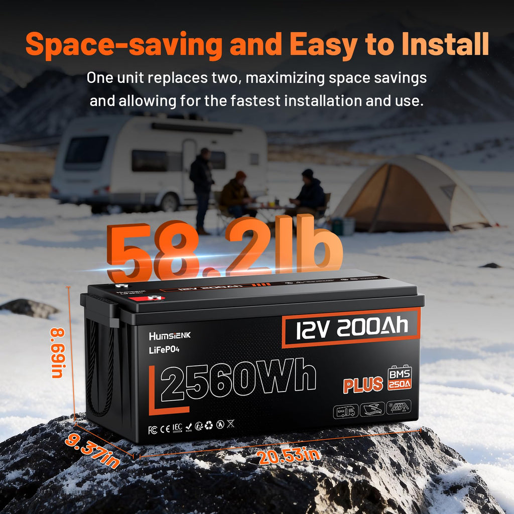 2 Pack 12V 200Ah LiFePO4 Lithium Battery 250A BMS I167