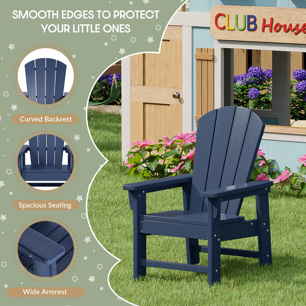 Navy Blue HDPE Adirondack Chair U438