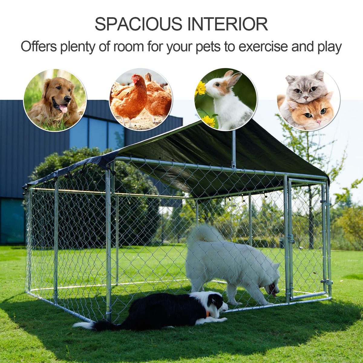 78"x 78" Heavy Duty Steel Dog Kennel V621835