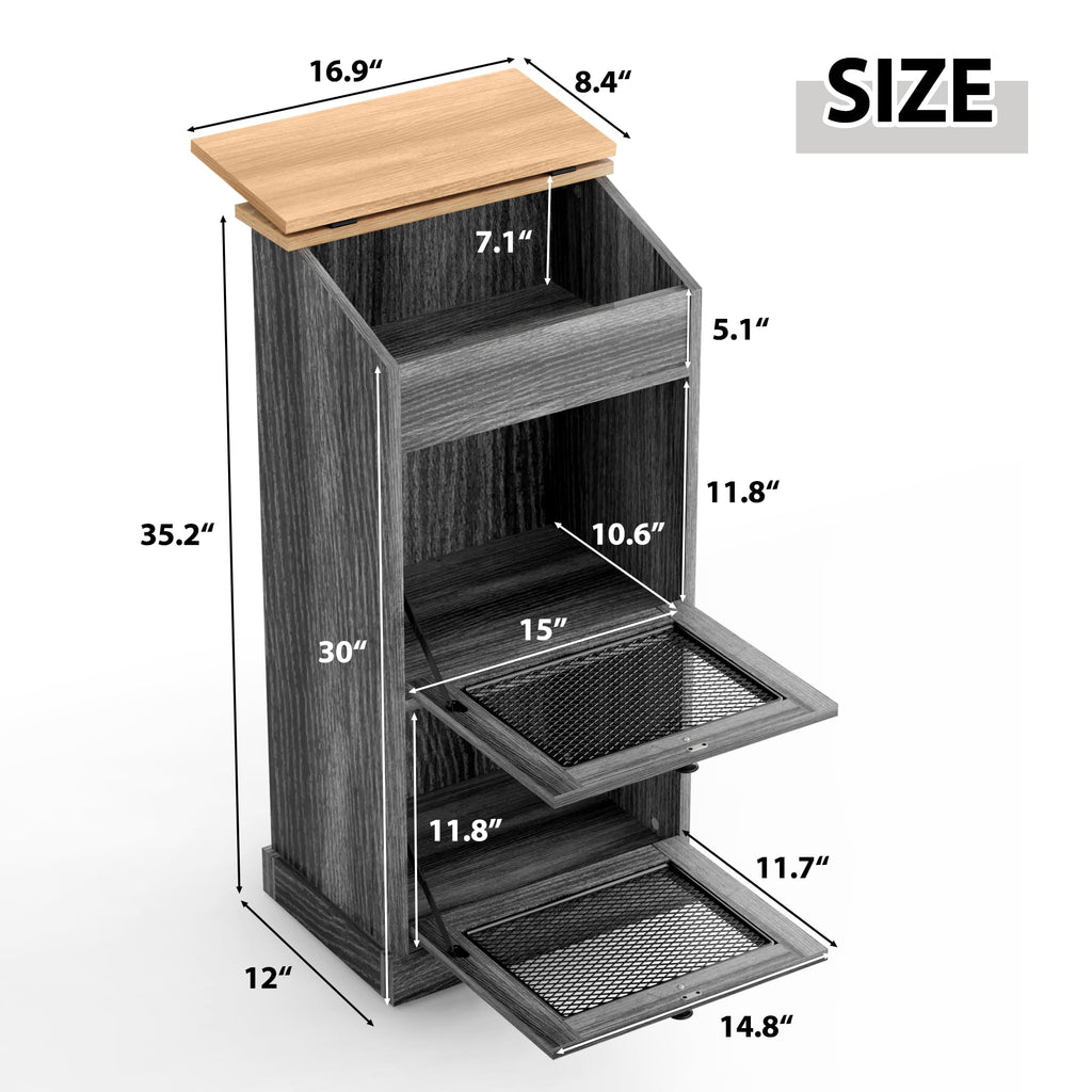 Wooden Potato and Onion Storage Bin with Lid V81816