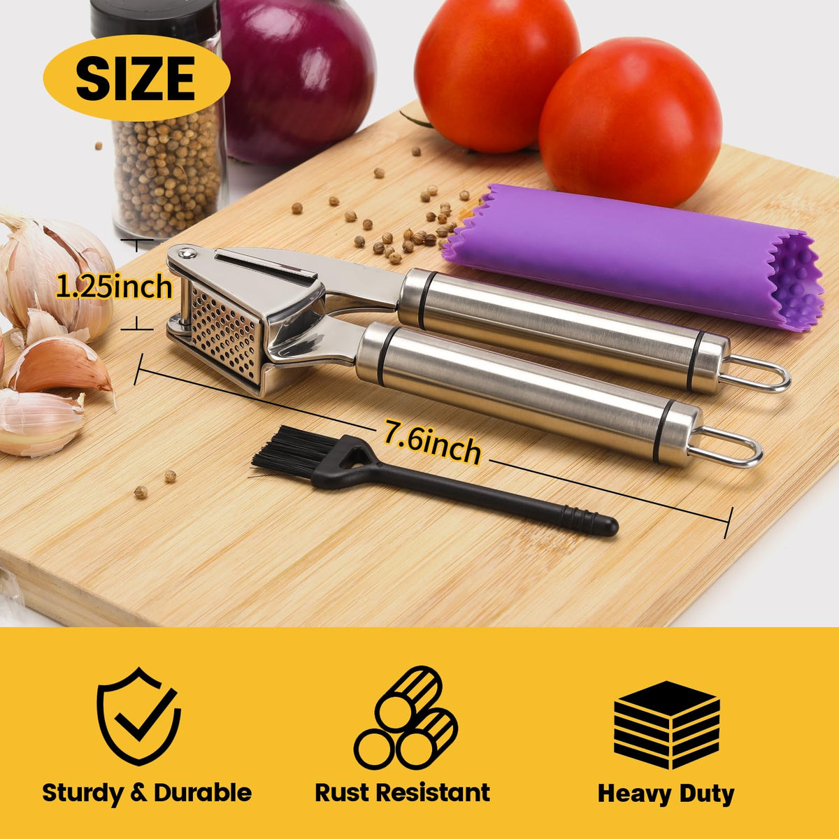 Stainless Steel Garlic Press Mincer A303