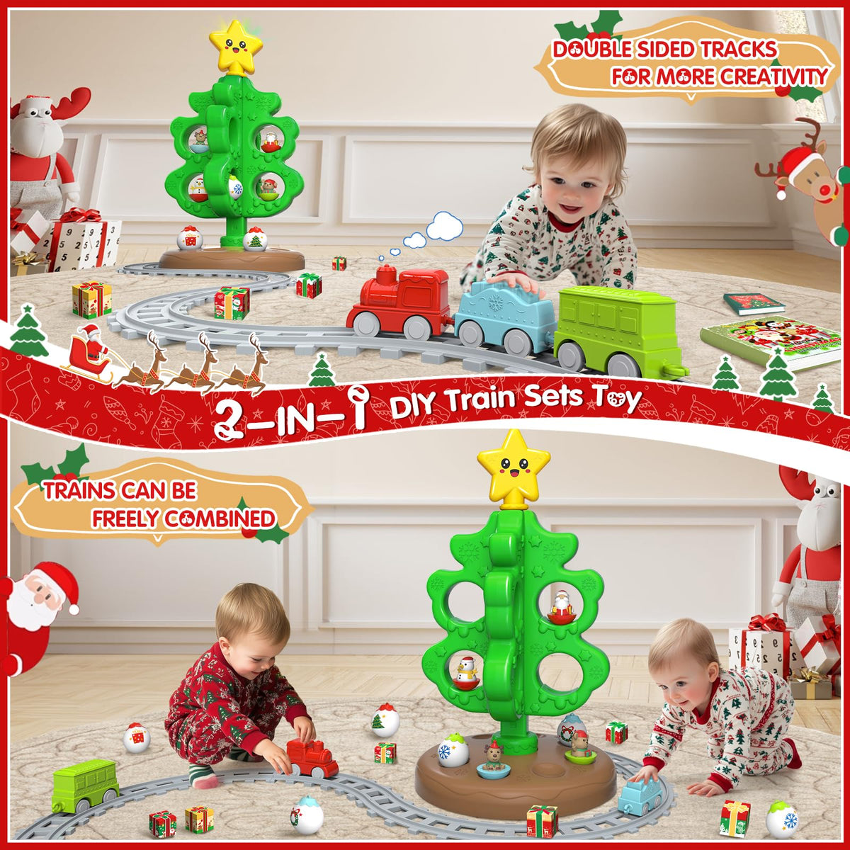 Colorful Plastic Finger Puppets Christmas Tree E392222