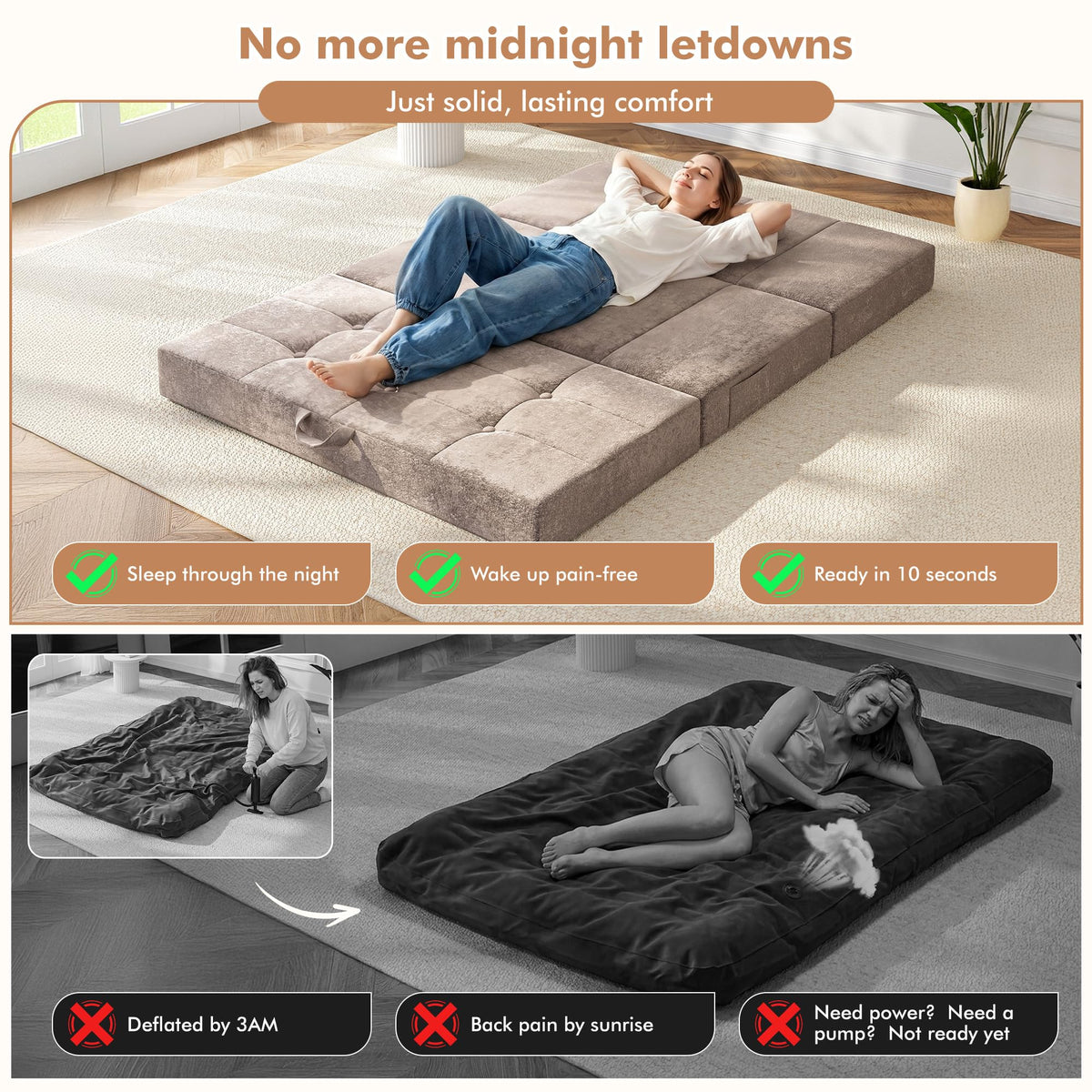 Foldable Twin 4 Inch Memory Foam Mattress D716282
