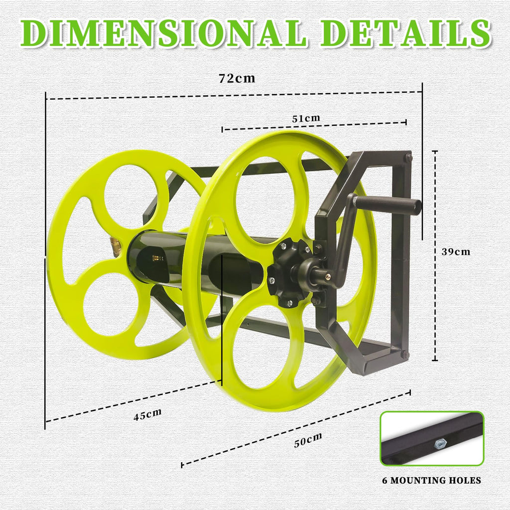 Wall/Floor Mount Garden Hose Reel with Crank R879